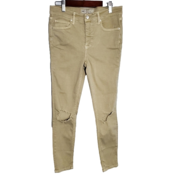 FREE People Busted Knee Distressed Skinny Pants - Picture 1 of 11